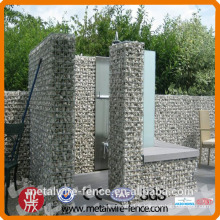 Gabion stone fence